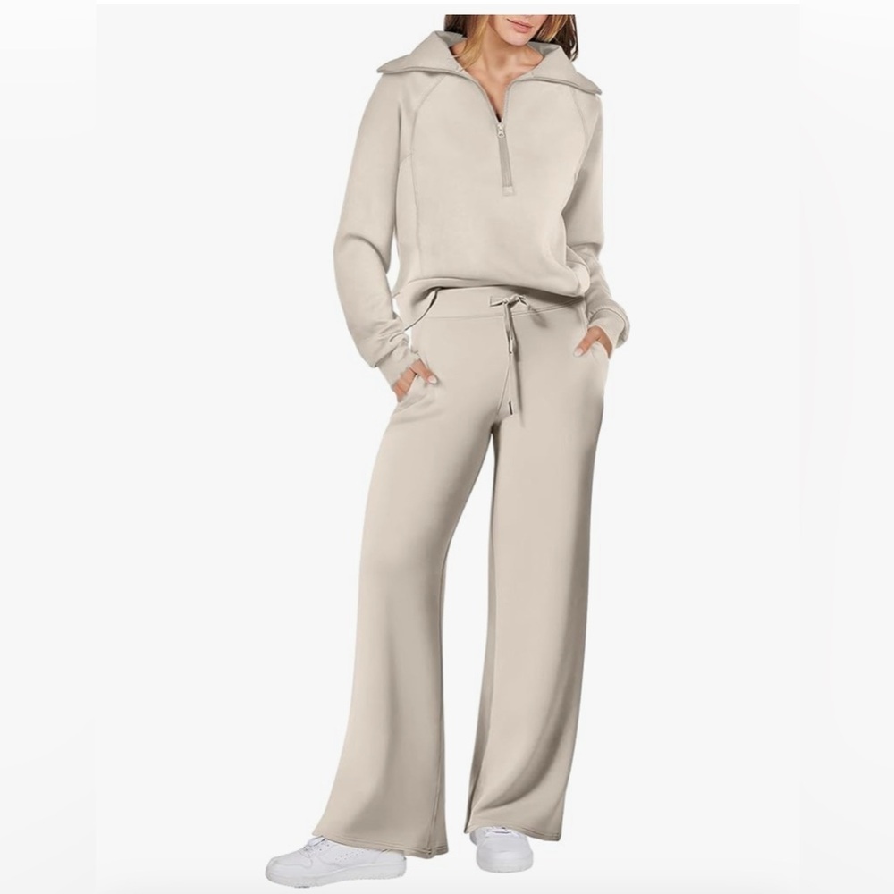 Anrabess Cream Quarter-Zip Pullover Size S